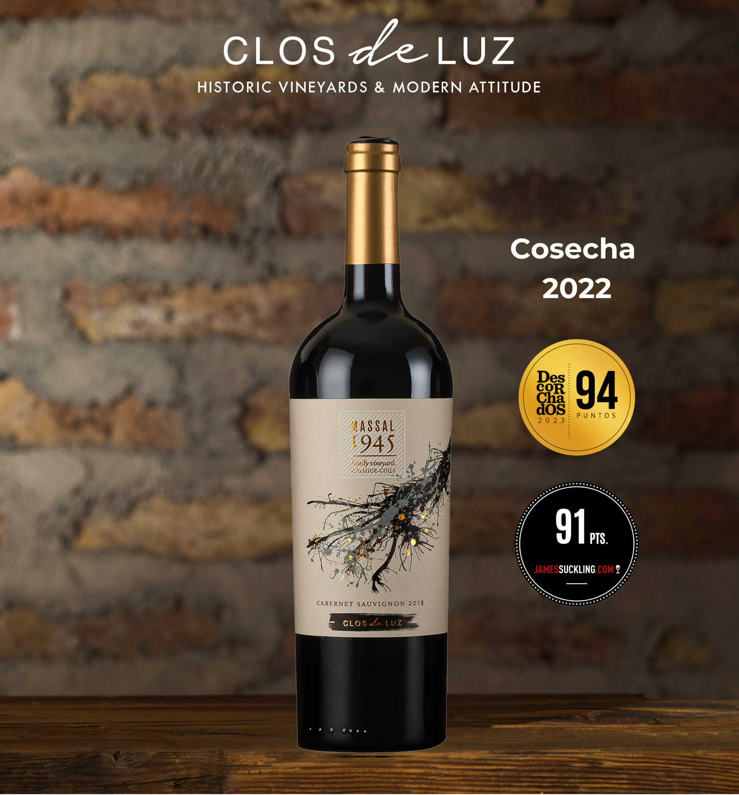 Vino Massal 1945 Cabernet Sauvignon Caja 6x750ml Viña Clos de Luz