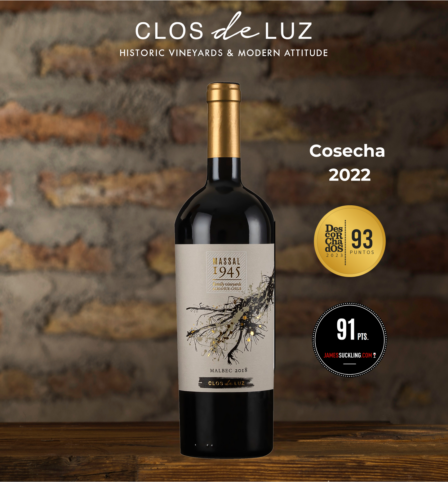 Vino Massal 1945 Malbec Caja 6x750ml Viña Clos de Luz
