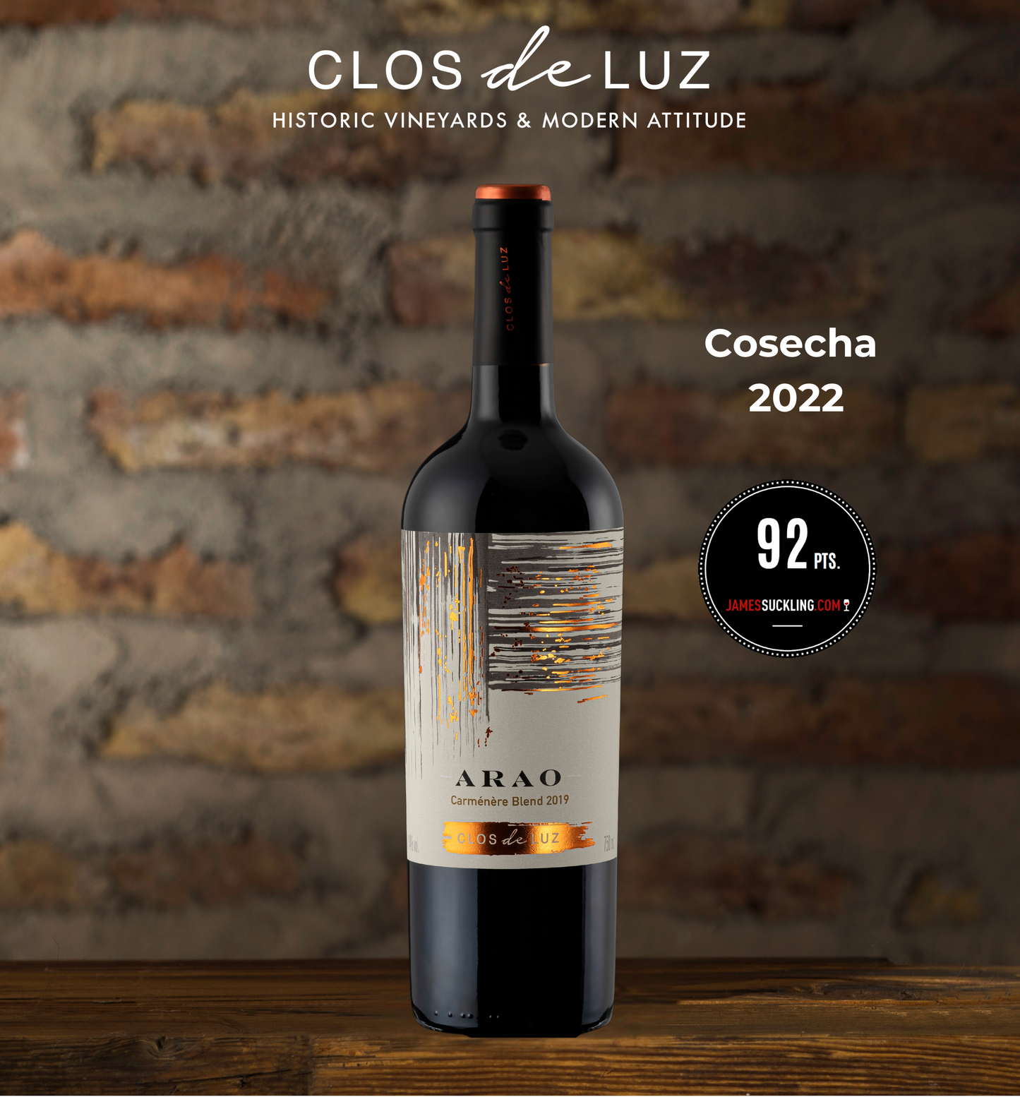 Vino Arao Carmenere Blend  6x750ml Viña Clos de Luz
